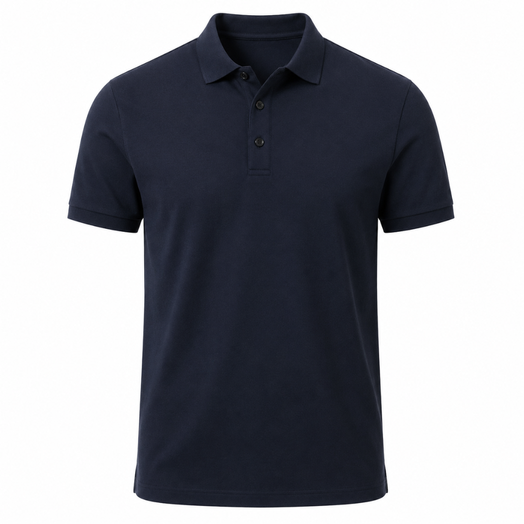 Premium Piqué Cotton Polo Shirt – Navy | Vantteico