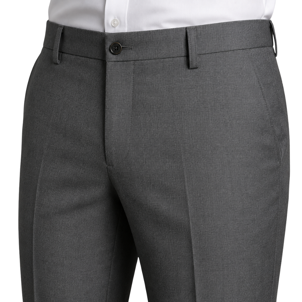 Tailored Wool Blend Trousers – Charcoal Grey | Vantteico