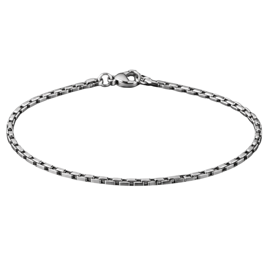 Slim Stainless Steel Chain Bracelet – Silver | Vantteico