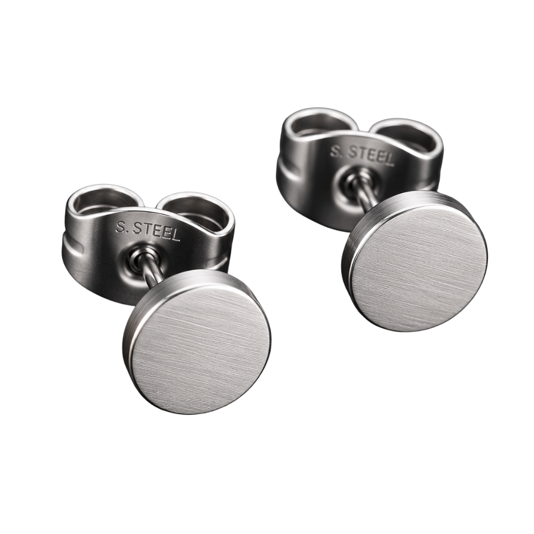 Minimalist Stainless Steel Stud Earrings – Silver | Vantteico