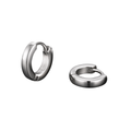 Rounded Stainless Steel Hoop Earrings – Silver | Vantteico