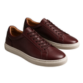 Premium Leather Smart Sneakers – Burgundy | Vantteico