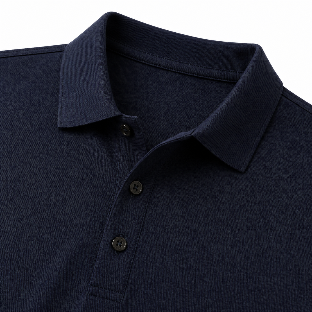 Premium Piqué Cotton Polo Shirt – Navy | Vantteico