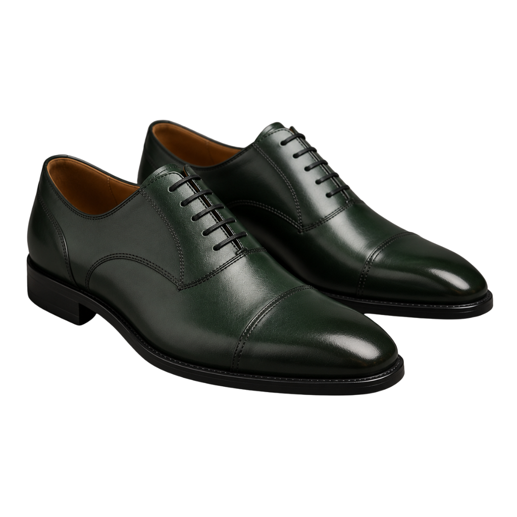 Classic Leather Oxford Shoes – Forest Green | Vantteico