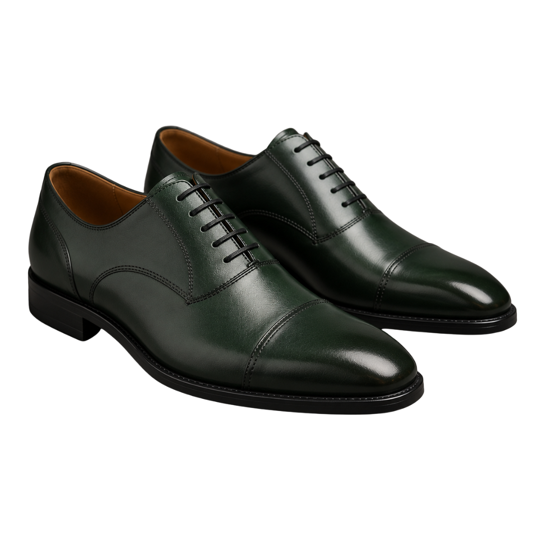 Classic Leather Oxford Shoes – Forest Green | Vantteico
