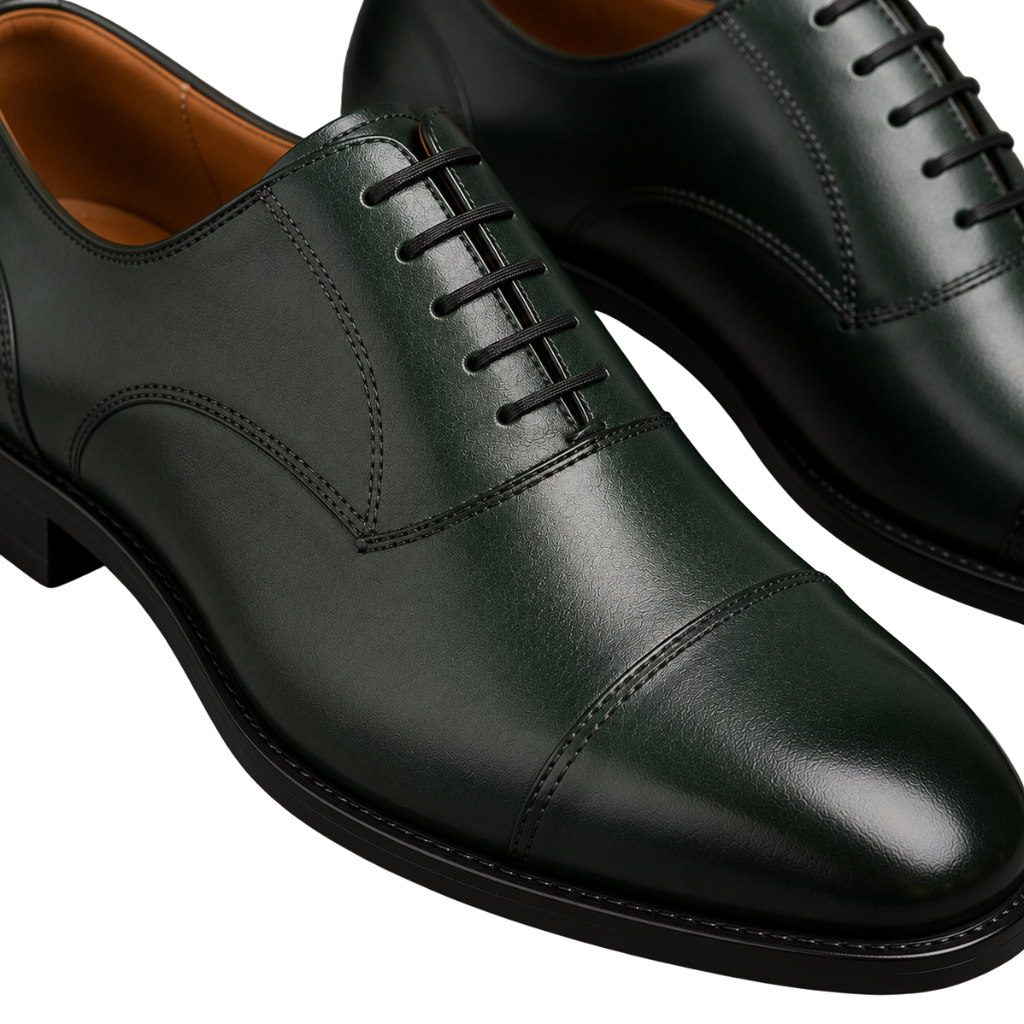 Classic Leather Oxford Shoes – Forest Green | Vantteico