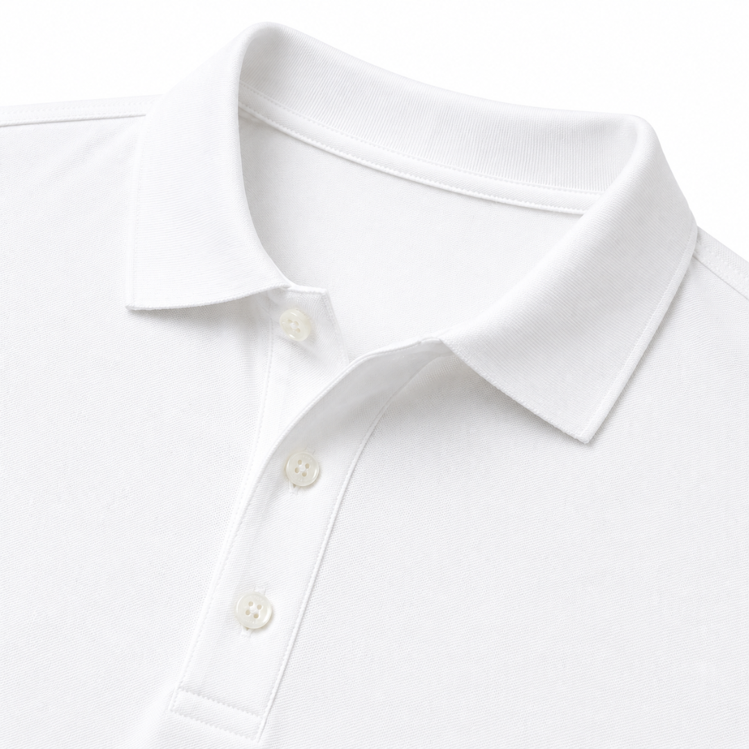 Premium Piqué Cotton Polo Shirt – White | Vantteico